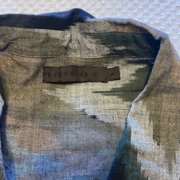 Nicholas‎ K Cotton Chevron Roux Shirt in Multicolor size M - Picture 5 of 8